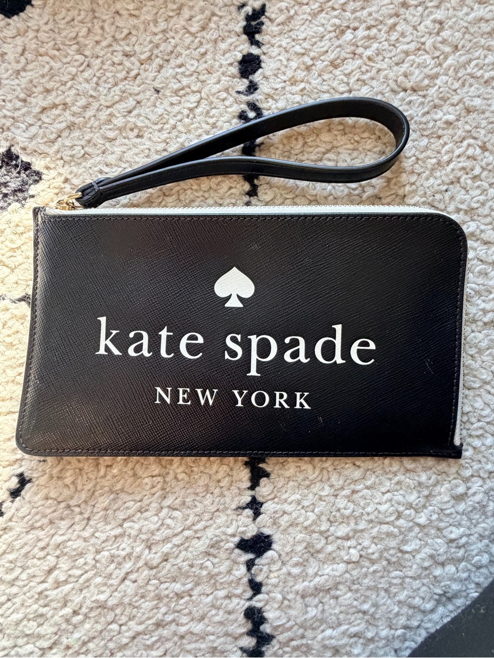kate spade New York Black Logo Wristlet